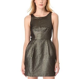 Club Monaco gold cocktail dress.
